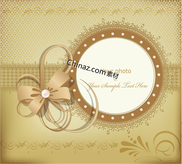 精美 婚礼 贺卡 矢量图 白色