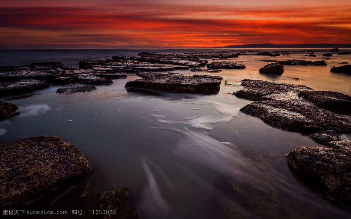 海景 海浪 云彩 海边 黄昏 岩石 自然景观 自然风景