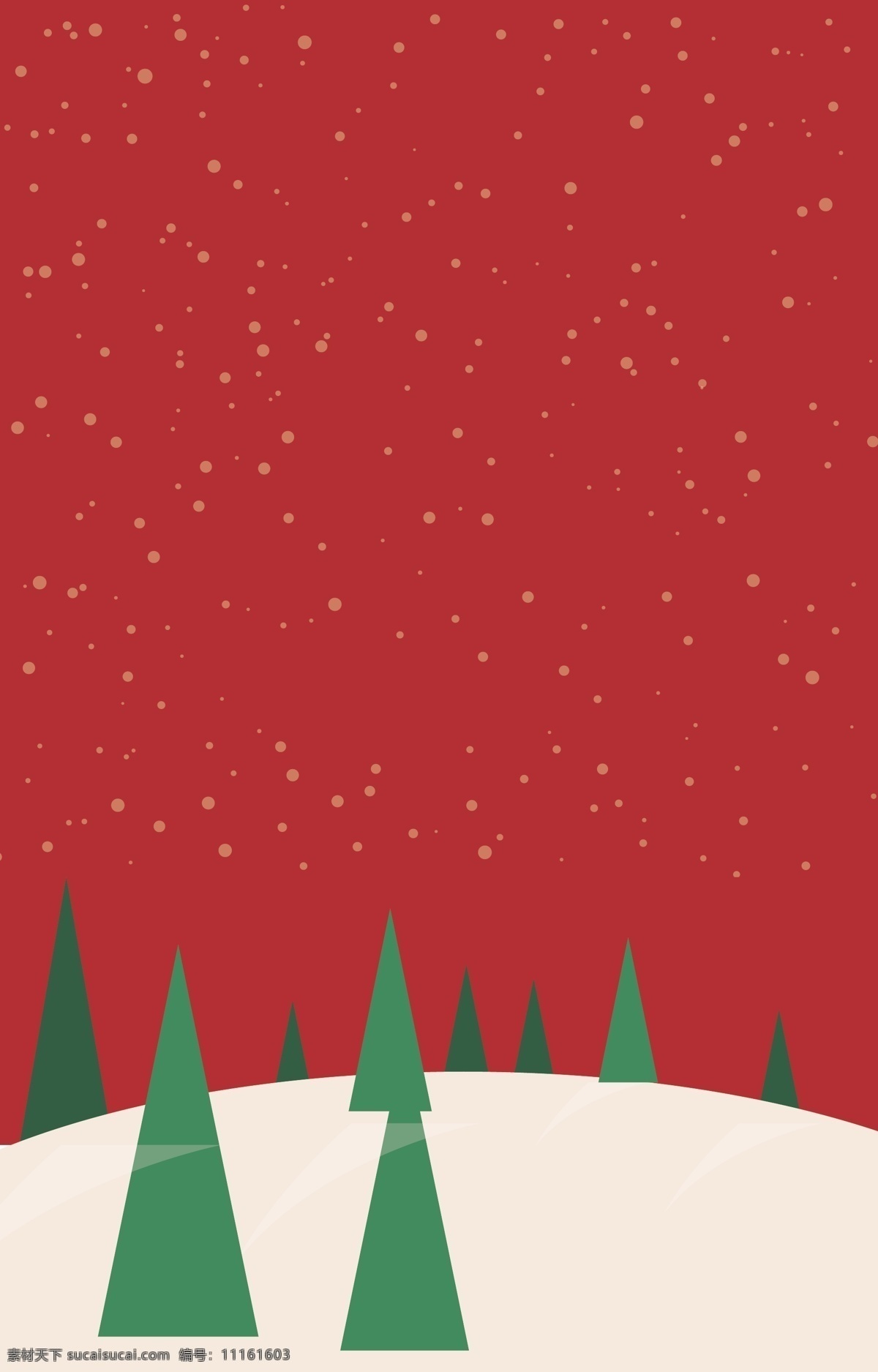 山丘 上 绿树 背景 红色 卡通 白雪 海报 矢量素材 高清 设计图 开心