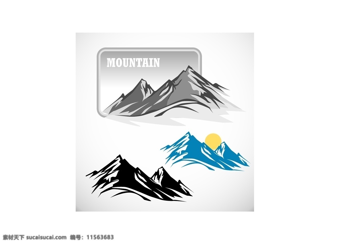 山脉图标 创意 国外 元素 矢量 简约 简单 时尚 潮流 英文 山 山脉 山体 文字 组合 logo 标志