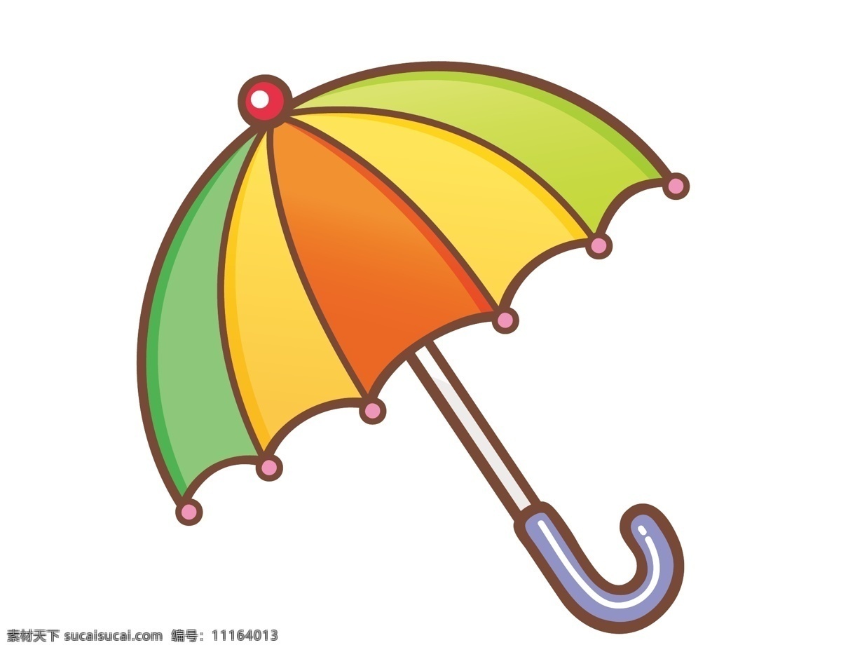 卡通 彩色 雨伞 元素 小清新 色彩 七彩 手绘 遮阳 ai元素 矢量元素