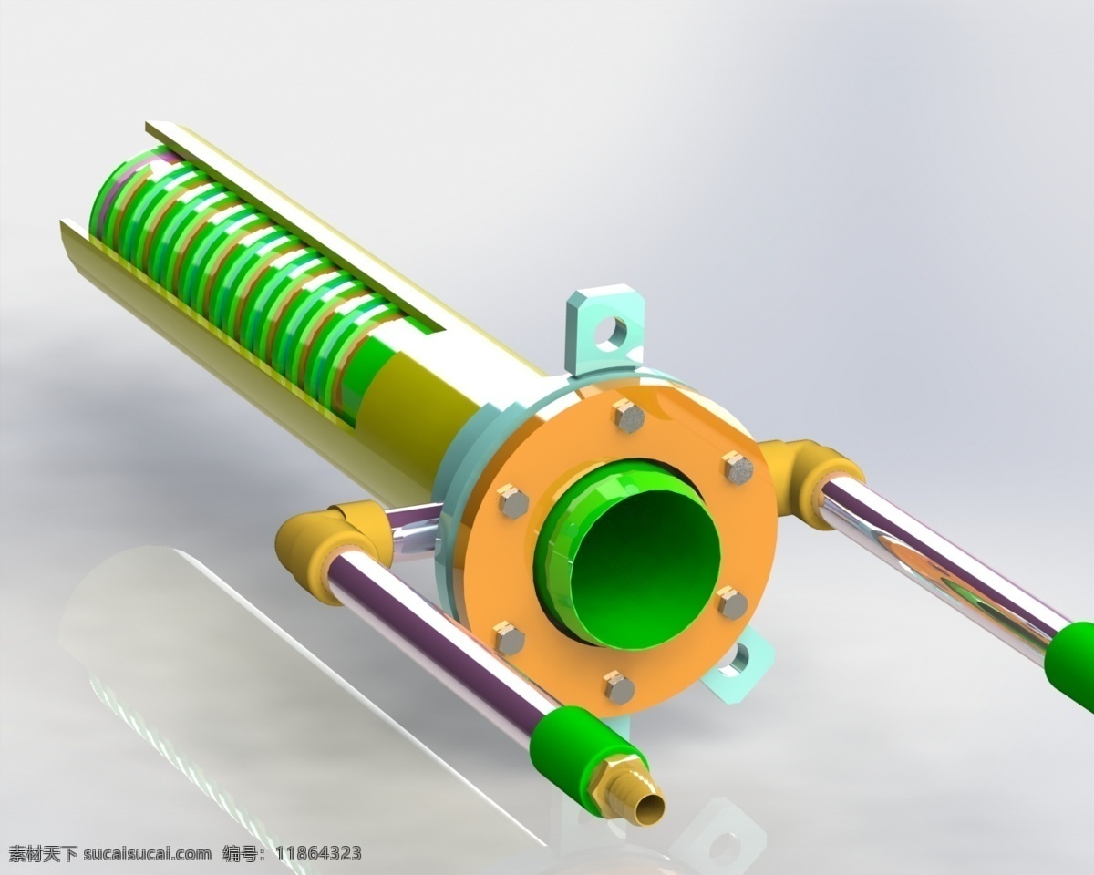 冷却 电极 颖 工业设计 管道 机械设计 3d模型素材 建筑模型