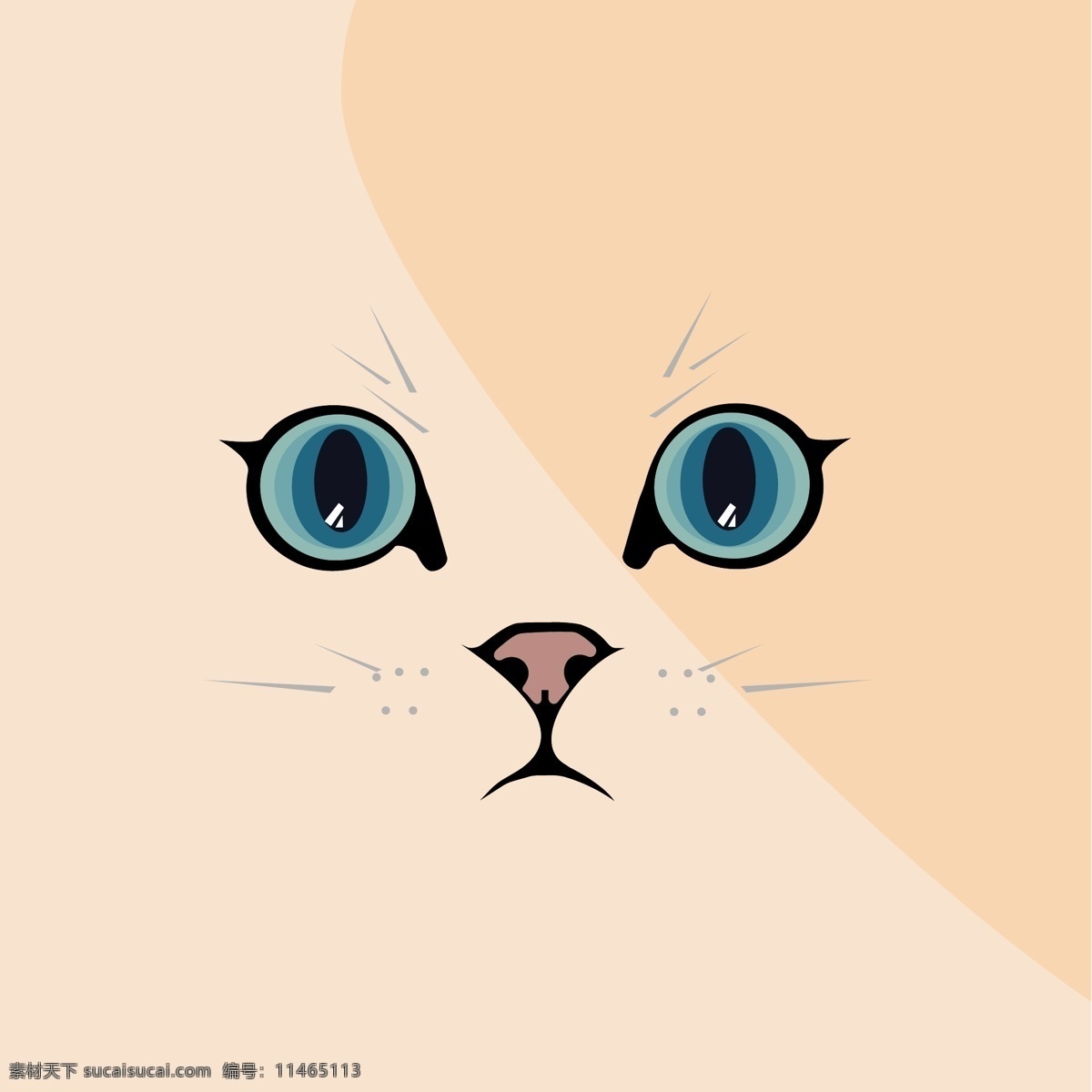 卡通 手绘 动物 猫咪 商用 猫 猫脸