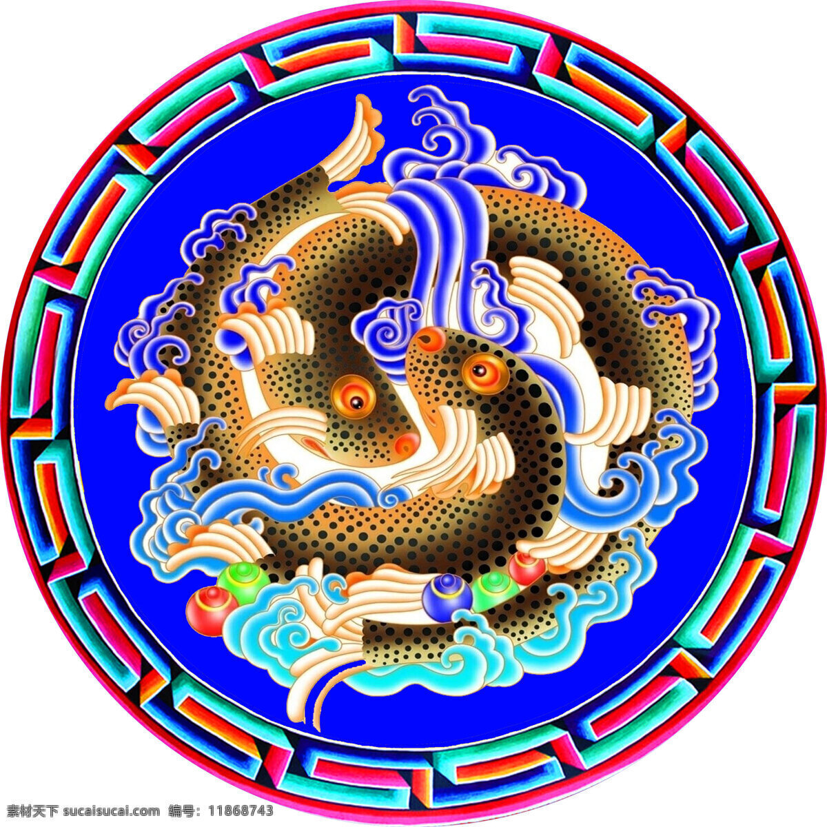 八宝 藏八宝 吉祥八宝 西藏 图案 花边 金鱼 宗教信仰 文化艺术