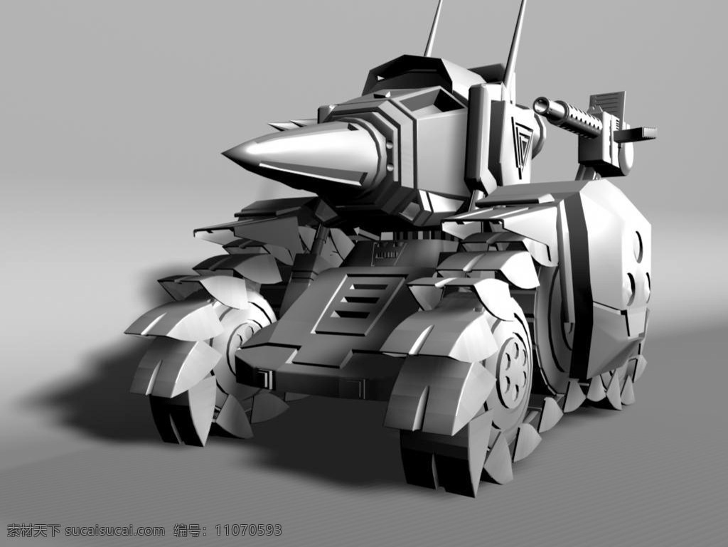 大 钻头 坦克 3d模型 科技 大钻头坦克 3d模型素材 其他3d模型