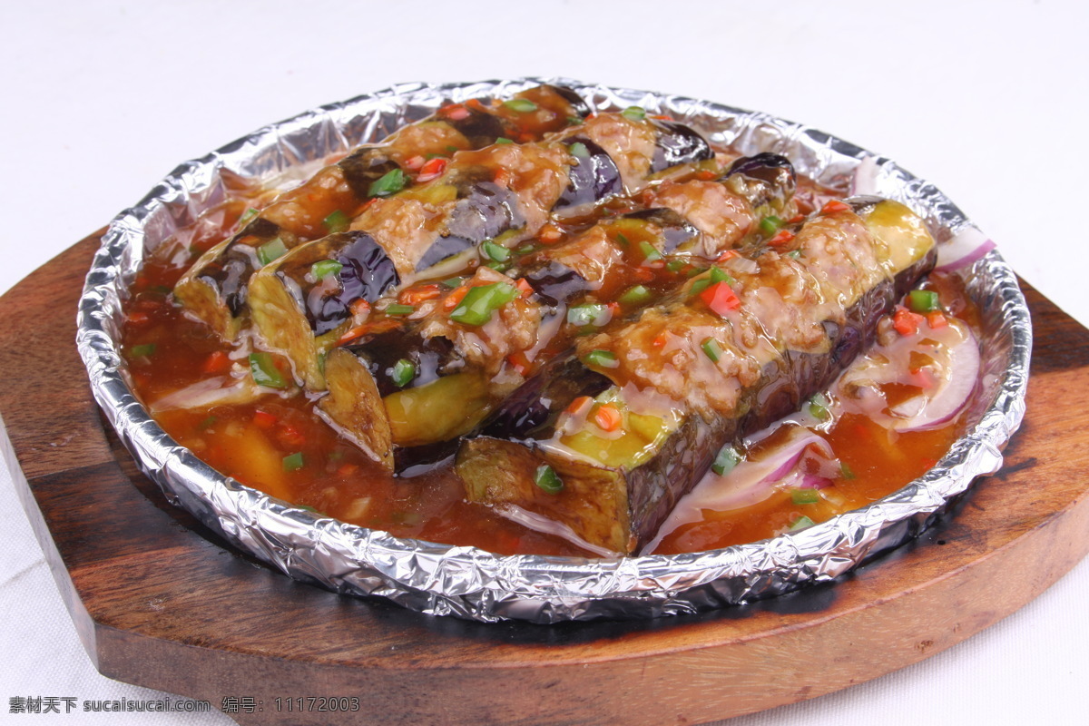 铁板茄夹 铁板 传统美食 餐饮美食