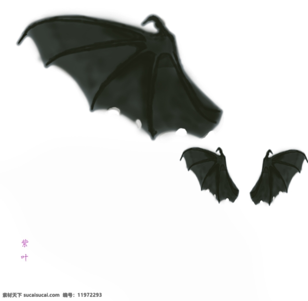 恶魔 蝙蝠 翅膀 无 背景 直接 使用 psd源文件 蝙蝠翅膀 紫 紫叶 漂亮翅膀