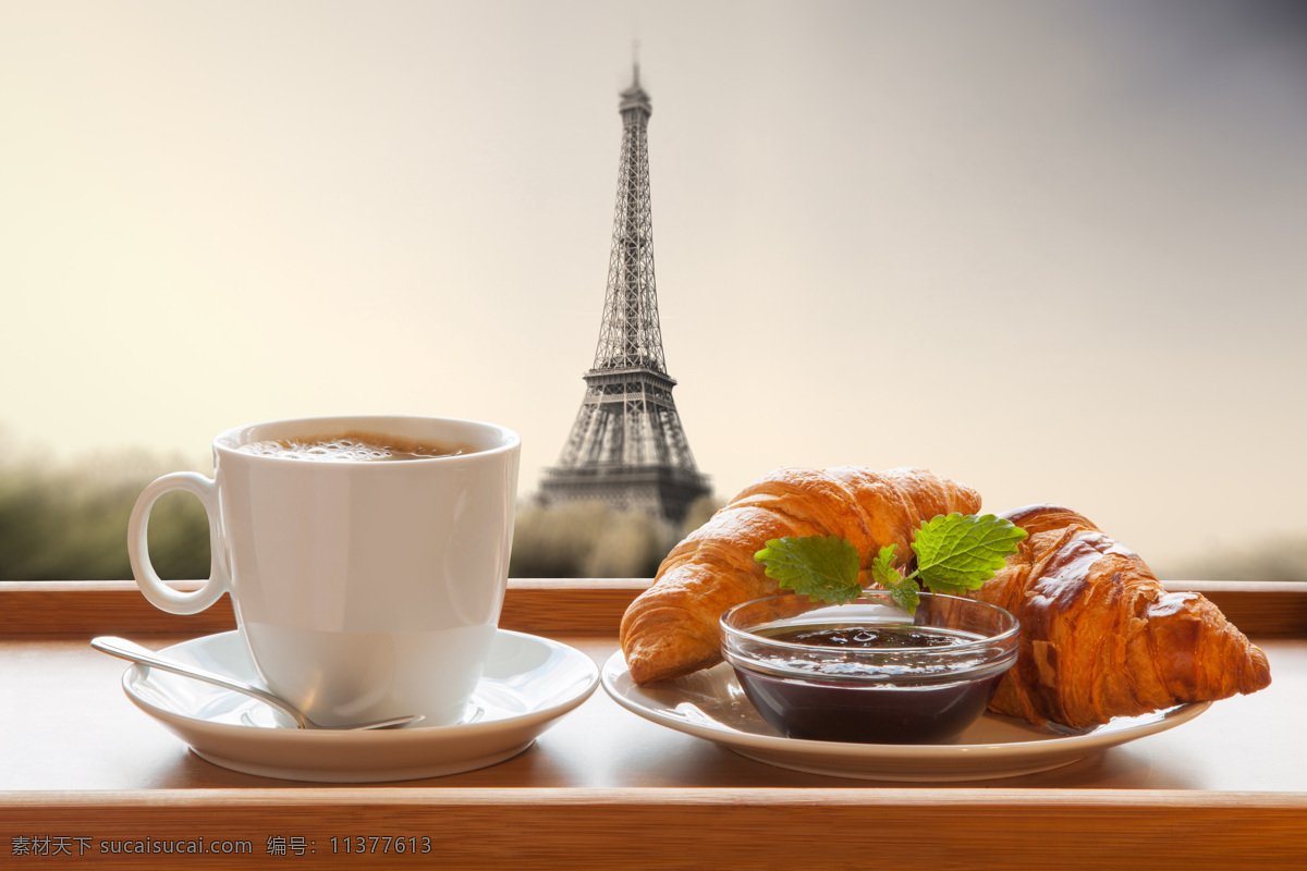 巴黎埃菲尔铁塔 面包 咖啡 铁塔 香浓咖啡 咖啡豆 咖啡杯 休闲饮品 食材原料 健康食品 酒水饮料 咖啡图片 餐饮美食