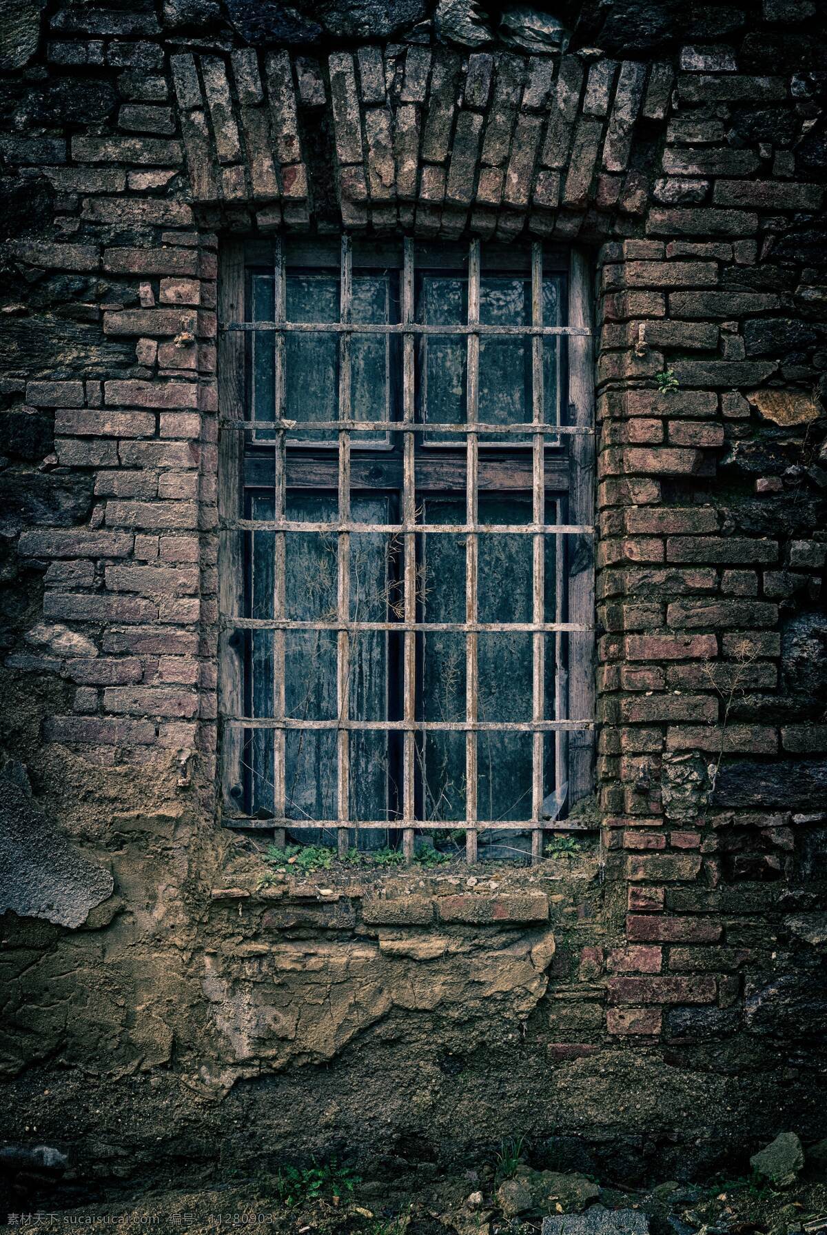 墙壁 窗户 古董 复古 砖墙 背景