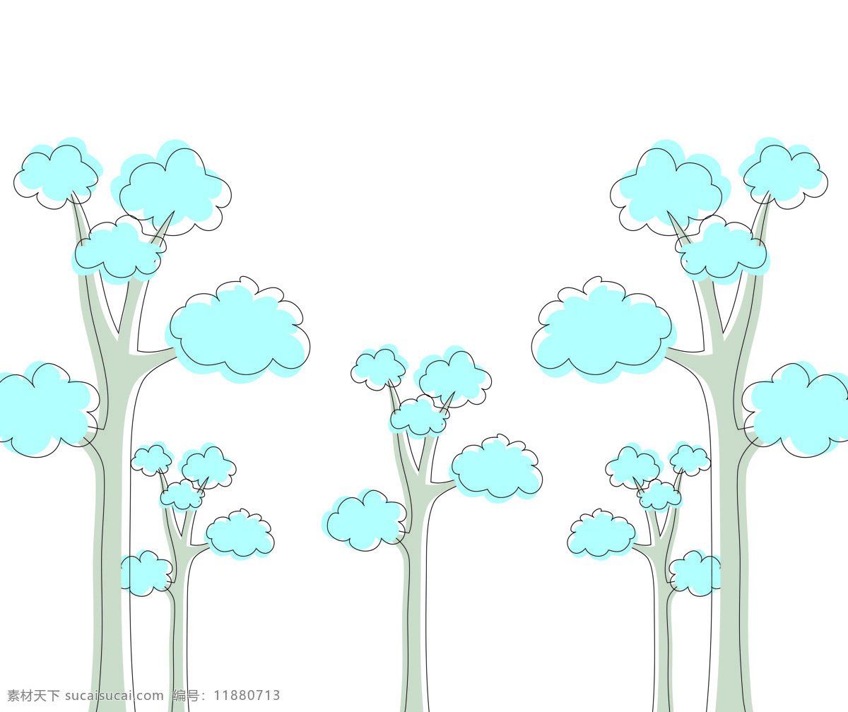 背景 背景底纹 底纹边框 蓝色 树 树木 移门 设计素材 模板下载 树木移门 移门图 移门图库 移门图案 移门画册 云朵