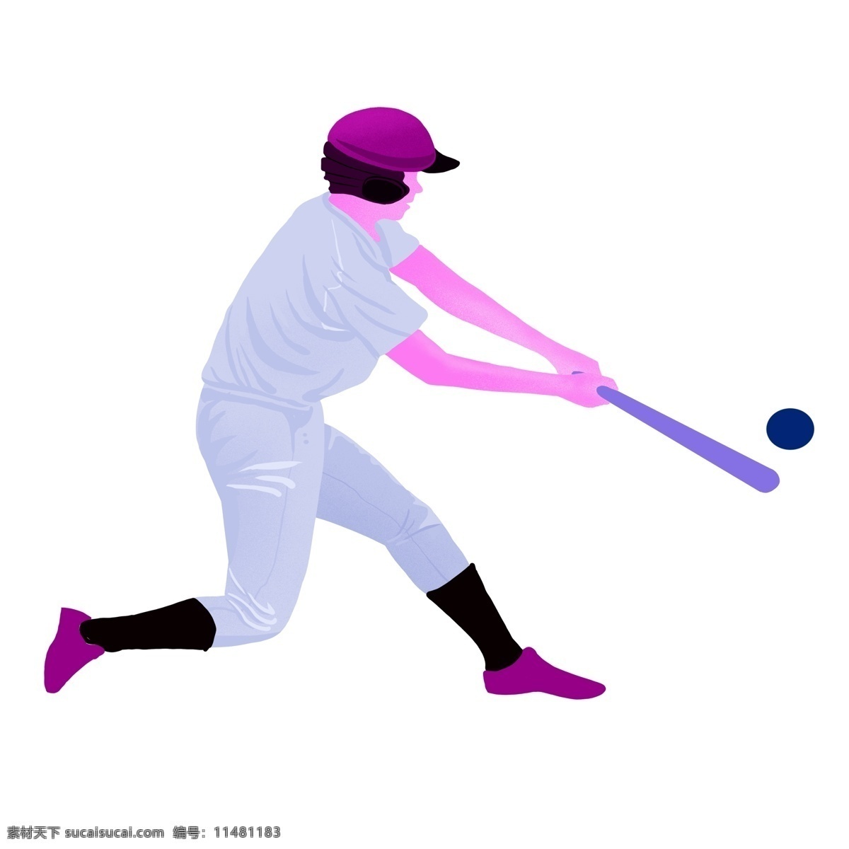 手绘 棒球 女孩 人物 插画 运动员 男生 男孩 体育 打棒球