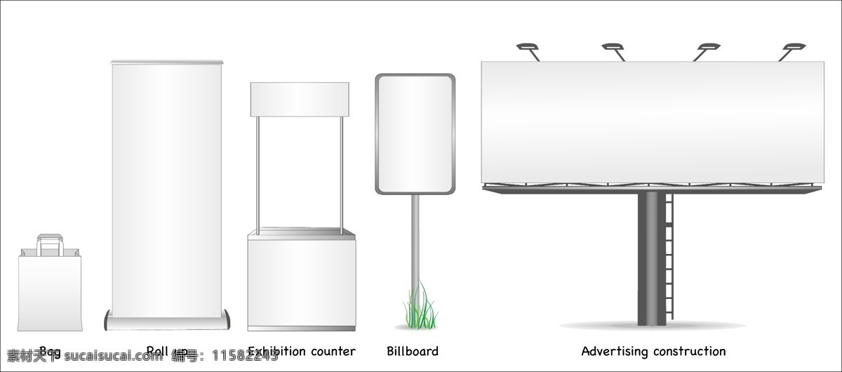 促销台 广告牌 立柱 其他设计 矢量图库 手提袋 指示牌 psd源文件