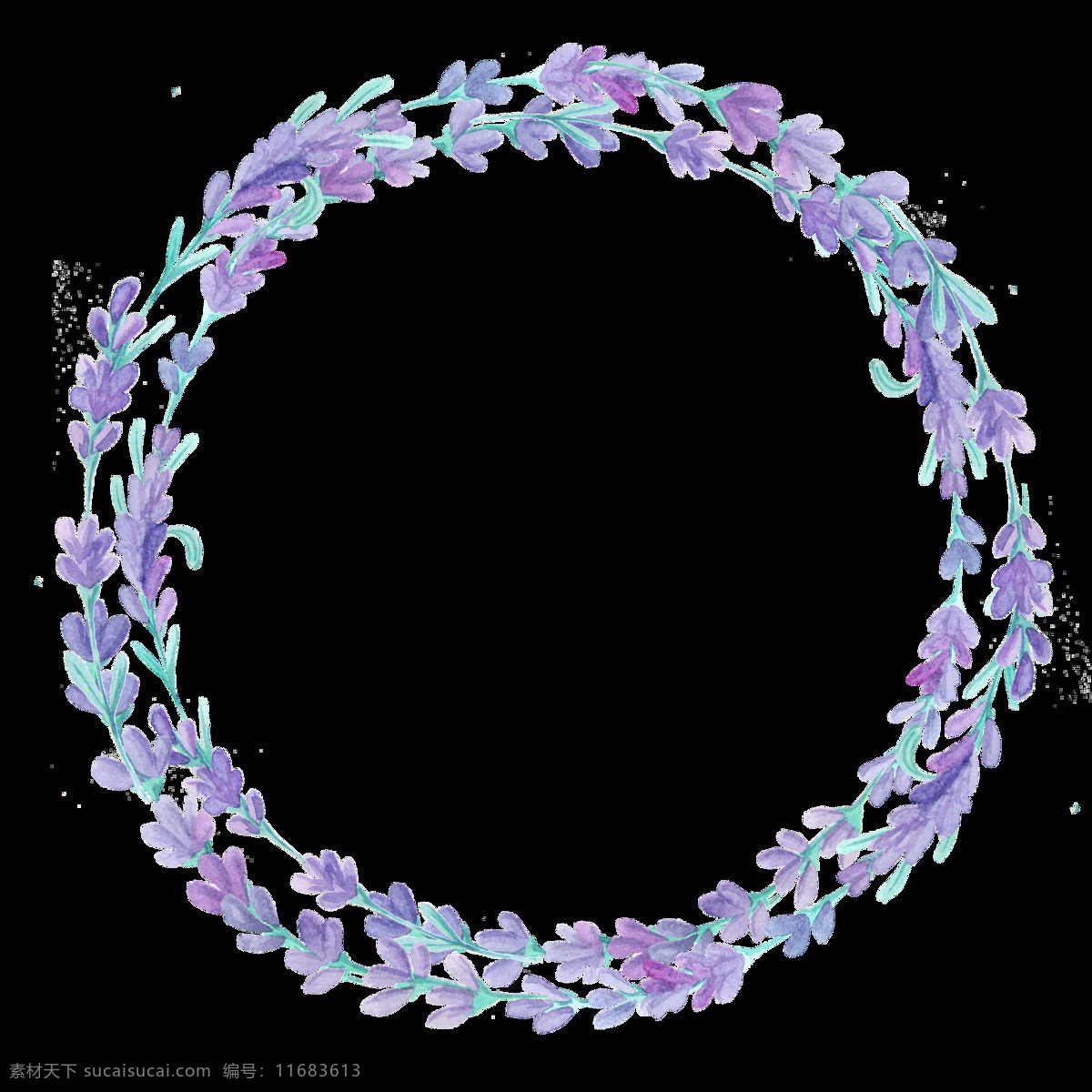 鬓 紫 花圈 透明 装饰 花枝 免扣素材 透明素材 装饰图案 紫色