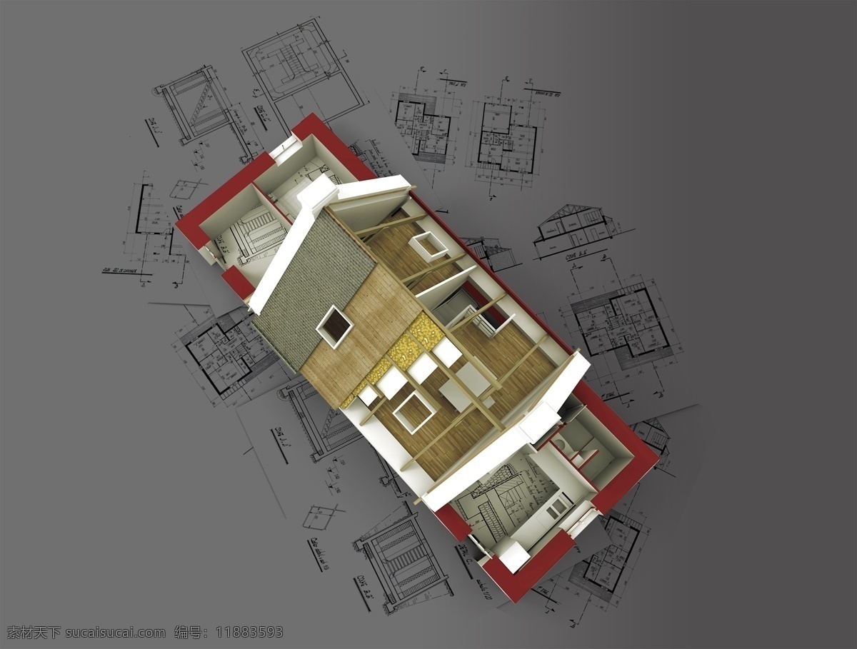房屋 3d 设计图 地产 房产 绘图 建筑 效果图 3d模型素材 建筑模型