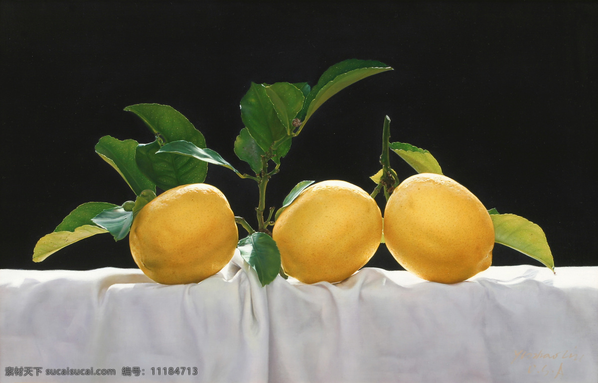 柠檬 静物 油画 水果 写生 油画艺术 绘画艺术 装饰画 书画文字 文化艺术