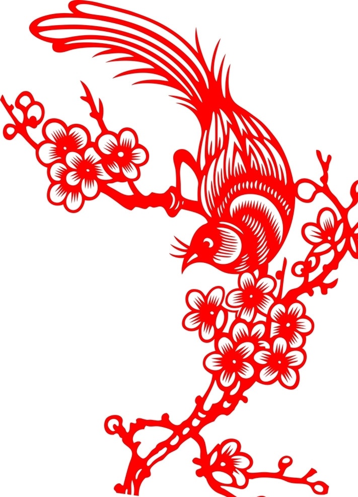 喜鹊登梅 喜鹊 梅花 剪纸 喜上眉梢 文化艺术 传统文化
