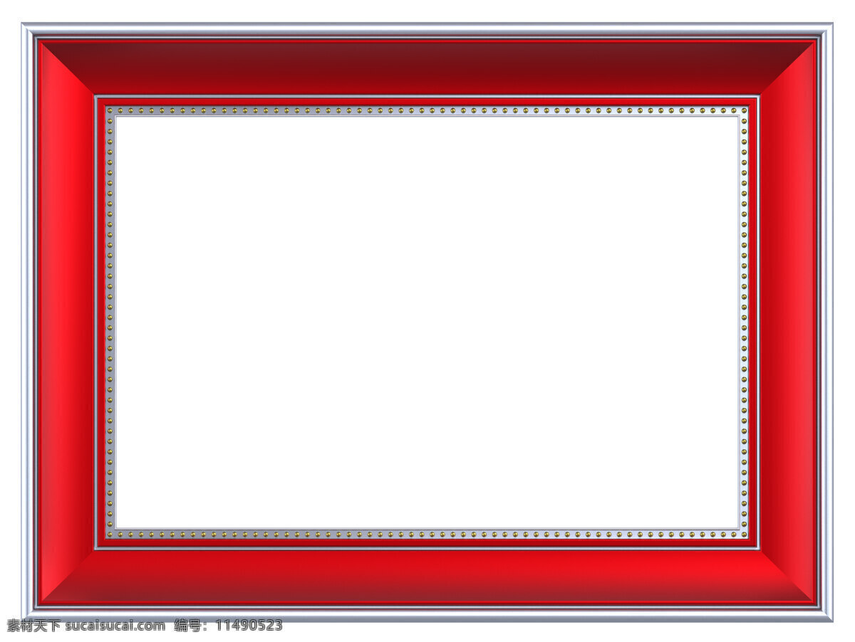 银 红色 矩形 框 孤立 白色 背景