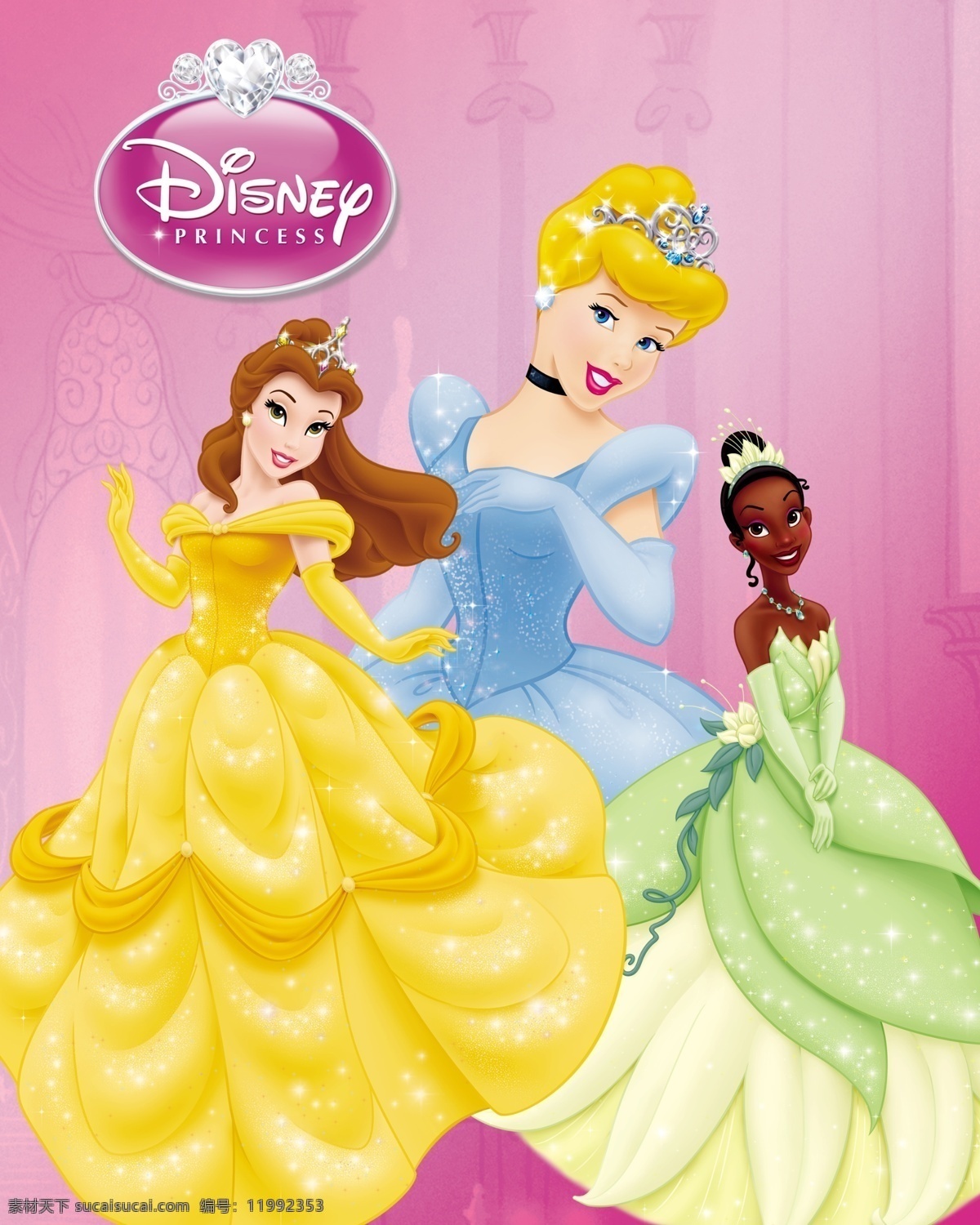 迪士尼公主 公主 卡通公主 花纹 源文件 分层 人物