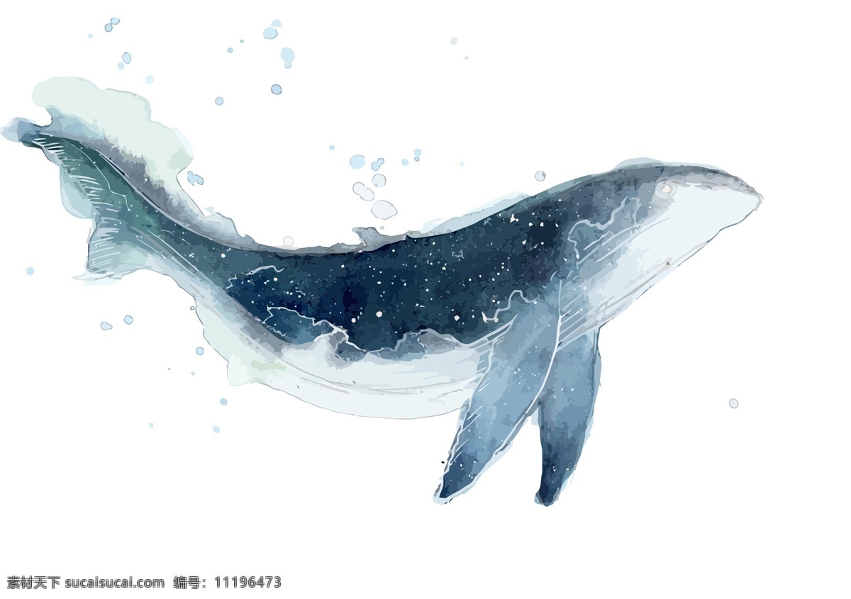 水墨 鲸鱼 矢量 地产 必 地产必用 国画 可编辑 变色 文化艺术 绘画书法