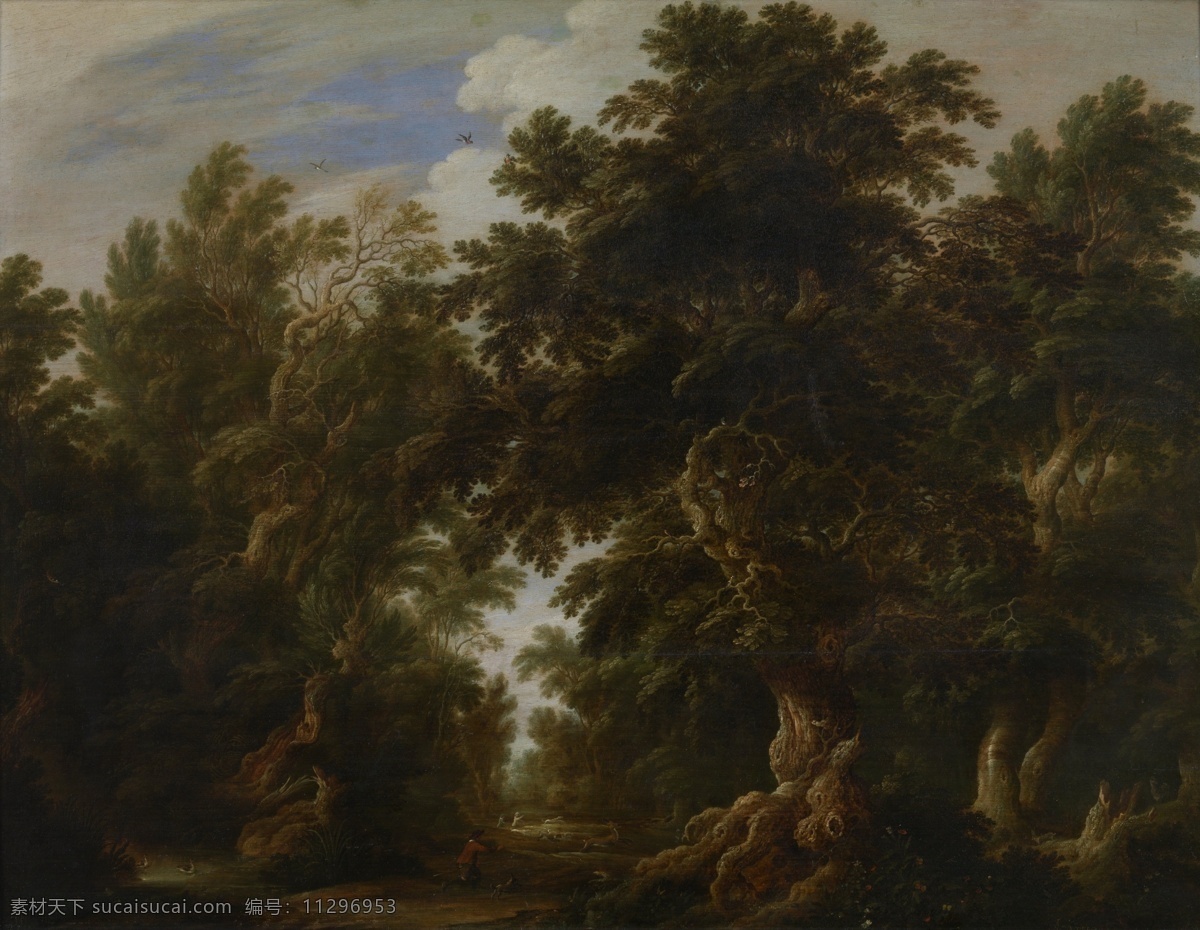 hunting 西方 古典 风景 建筑 自然 水景 山水 田园 印象派 写实主义 油画 装饰画 deer with landscape keirinckx alexander 高清 印象 画派 无 框 画 装饰素材