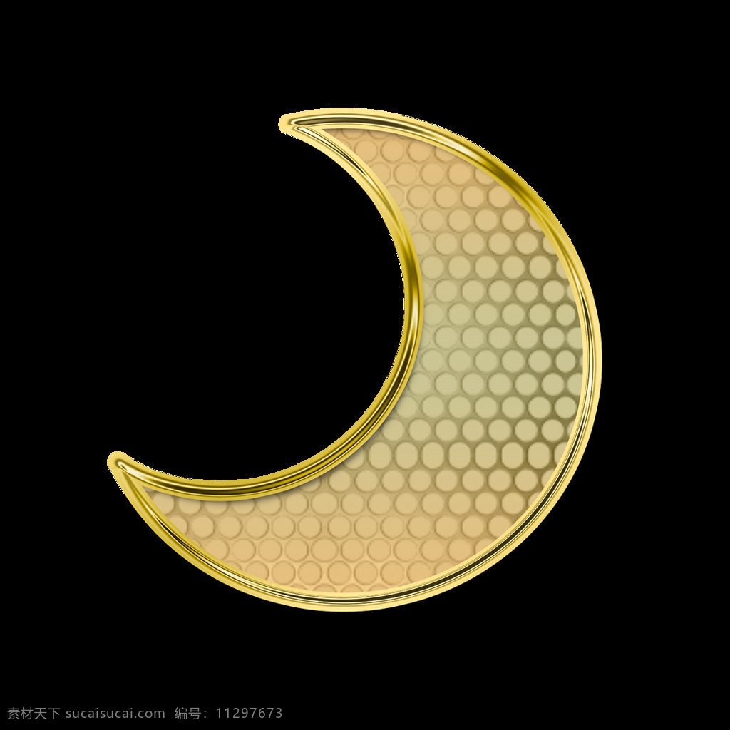 手绘 金色 色 月亮 元素 圆形 波点 边框