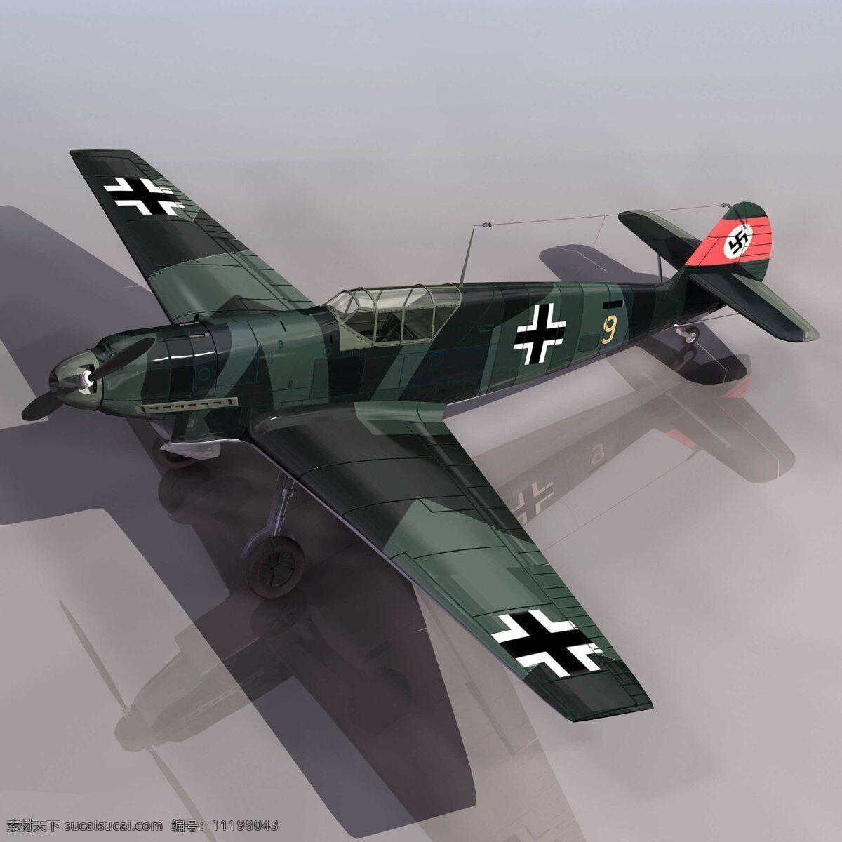 纳粹免费下载 军事模型 战斗机 纳粹 bf109b 空军武器库 3d模型素材 其他3d模型