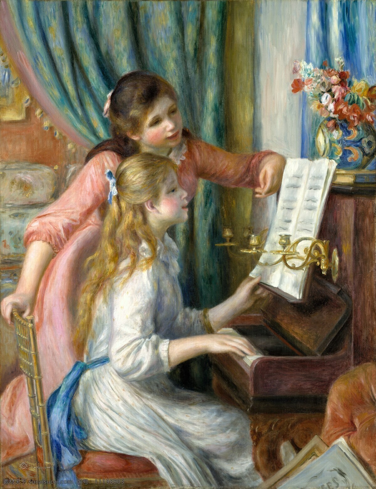 复古 钢琴 绘画书法 教学 女人 文化艺术 油画 中世纪 油画设计素材 油画模板下载 钢琴老师 psd源文件