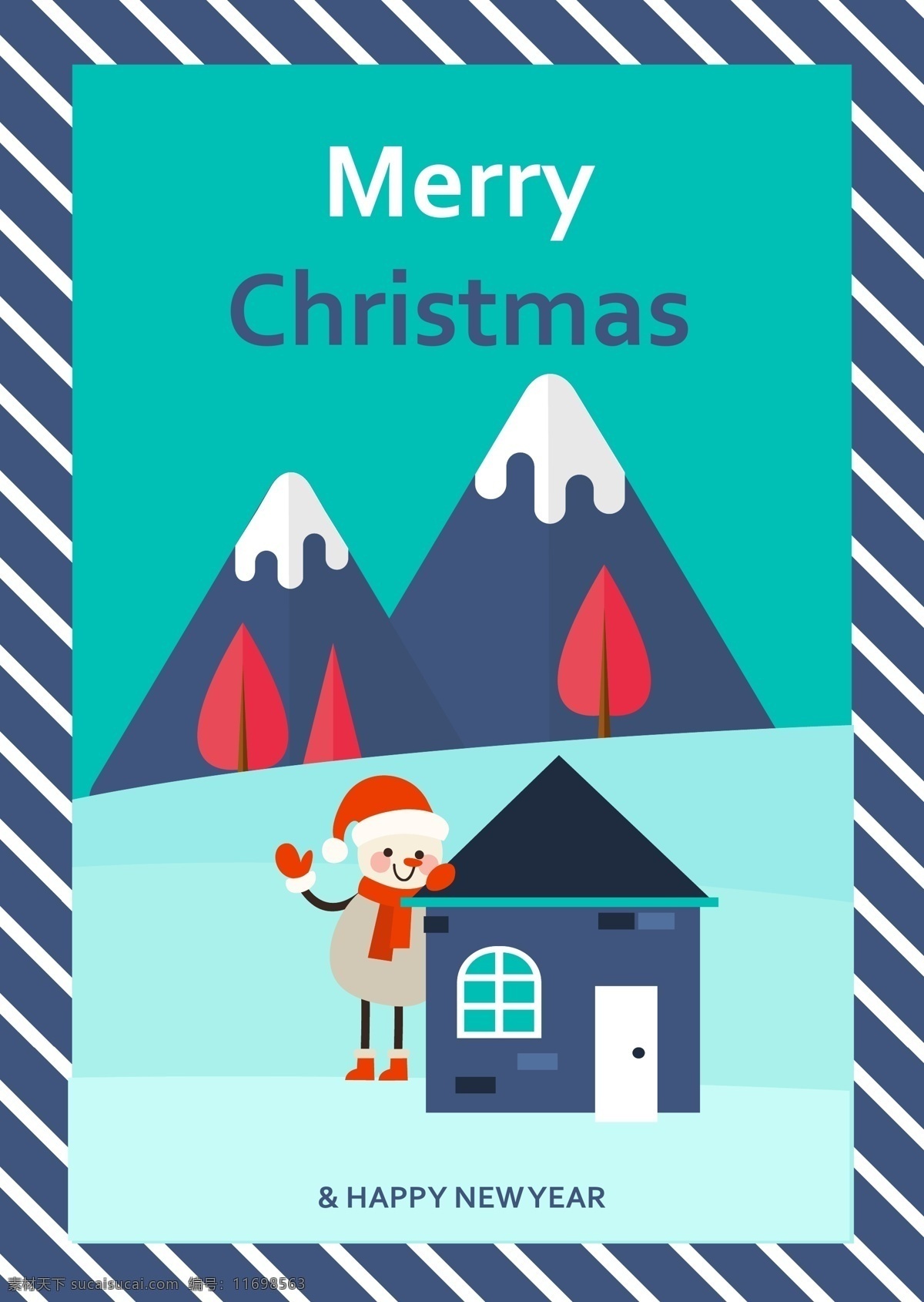 蓝色 圣诞节 创意 xie 框架 雪 圣诞老人 白雪皑皑 山脉 冰盖 圣诞 圣诞树