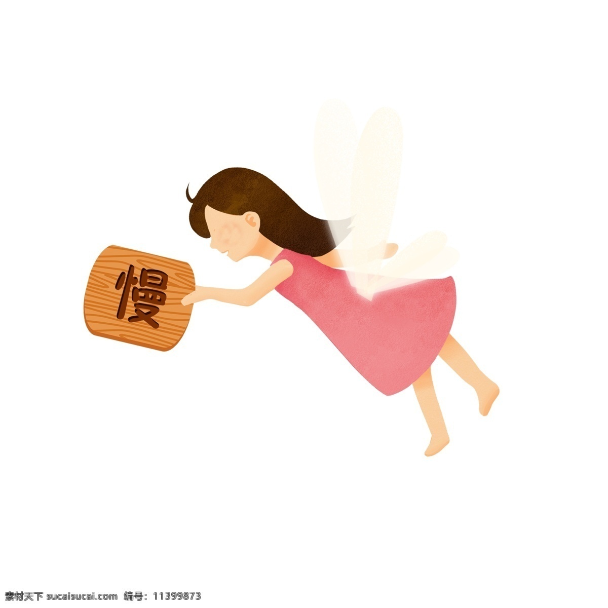 卡通 安全 出行 慢行 指示牌 小 天使 插画 翅膀 人物 安全出行 精灵 安全提示 慢行指示 小天使 女孩 儿童