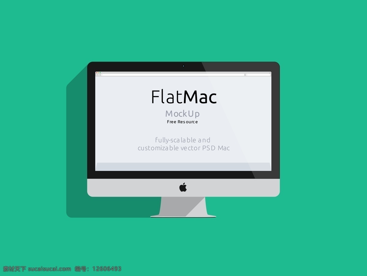 扁平化 电脑 苹果电脑 显示器 台式 网页素材 其他网页素材