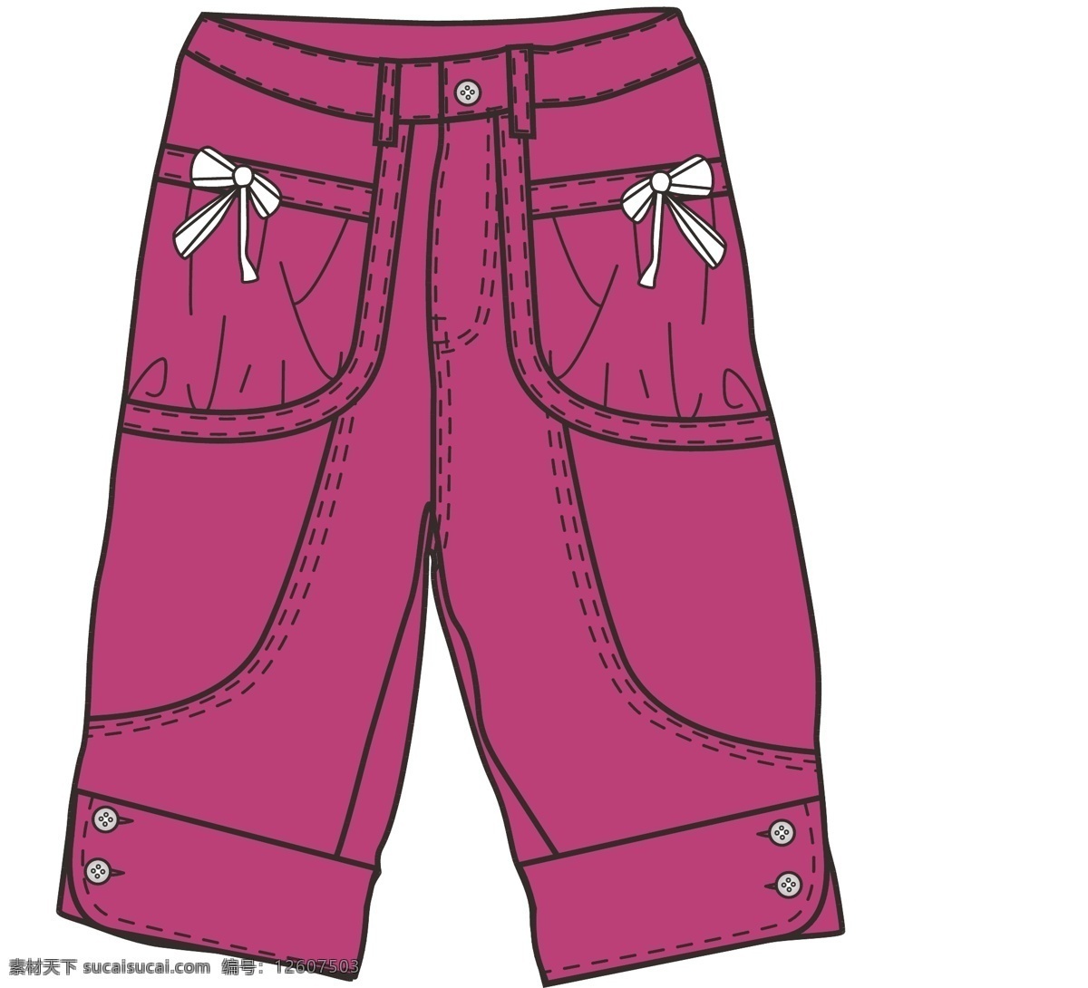 女童 裤子 版 型 服装设计 女童裤子版型 版型 矢量 其他服装素材