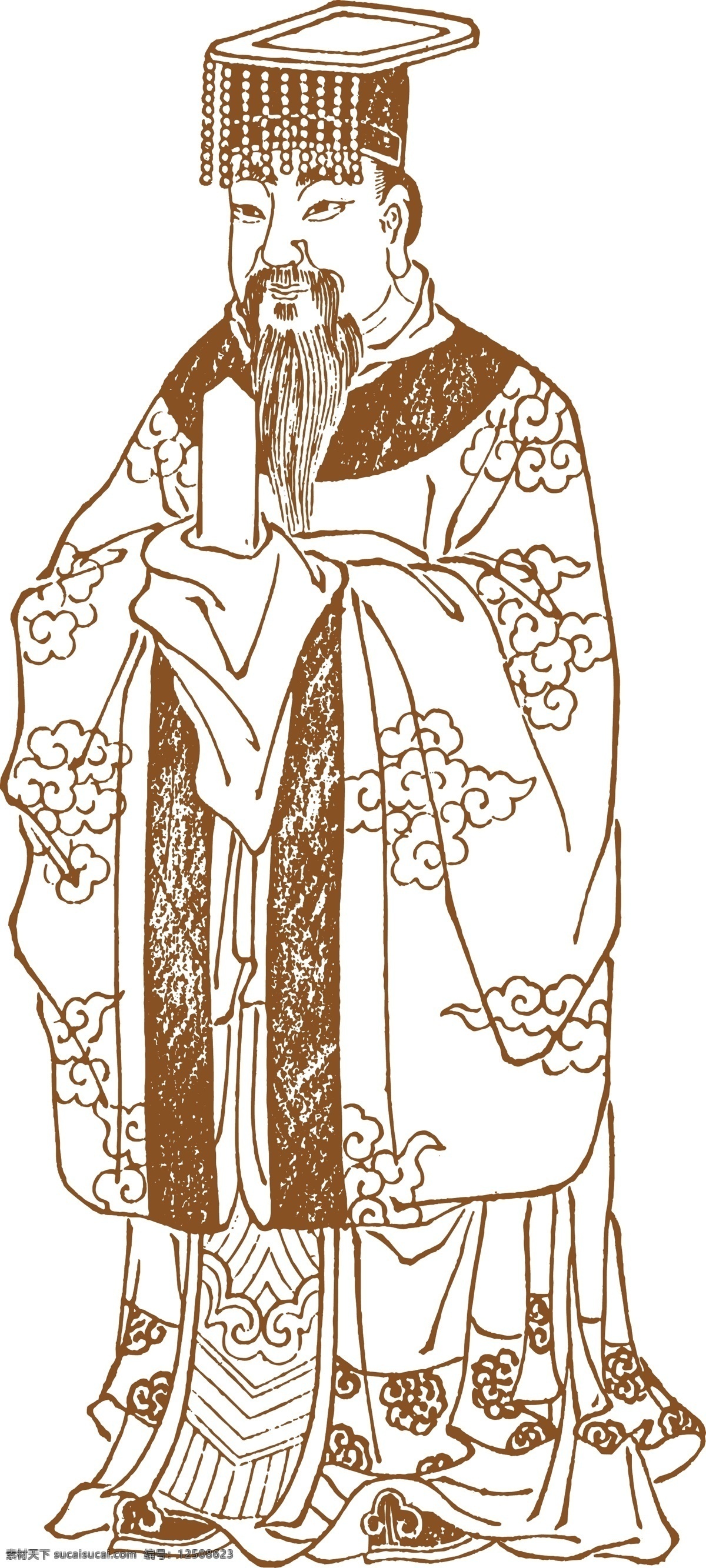 线描古人 线描 矢量人物 其他人物 矢量图库