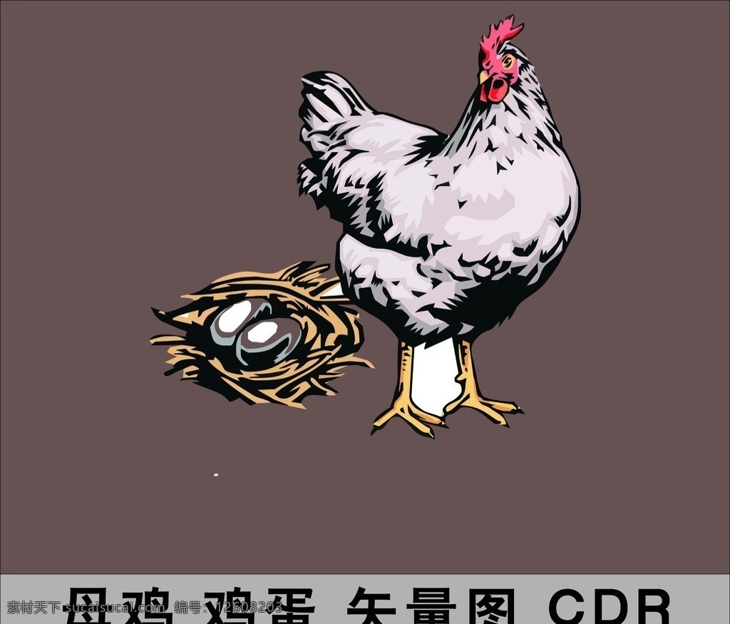 母鸡矢量 母鸡 鸡蛋 下蛋 鸡 土鸡 土鸡蛋 cdr格式 素描鸡 素描鸡蛋 简笔画 矢量