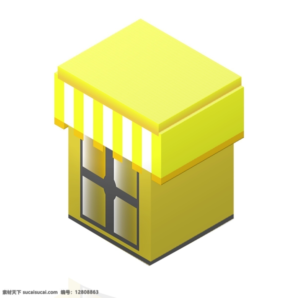 d 黄色 建筑物 建筑 灰色建筑 立体建筑物 立体楼房 插图 2.5d建筑
