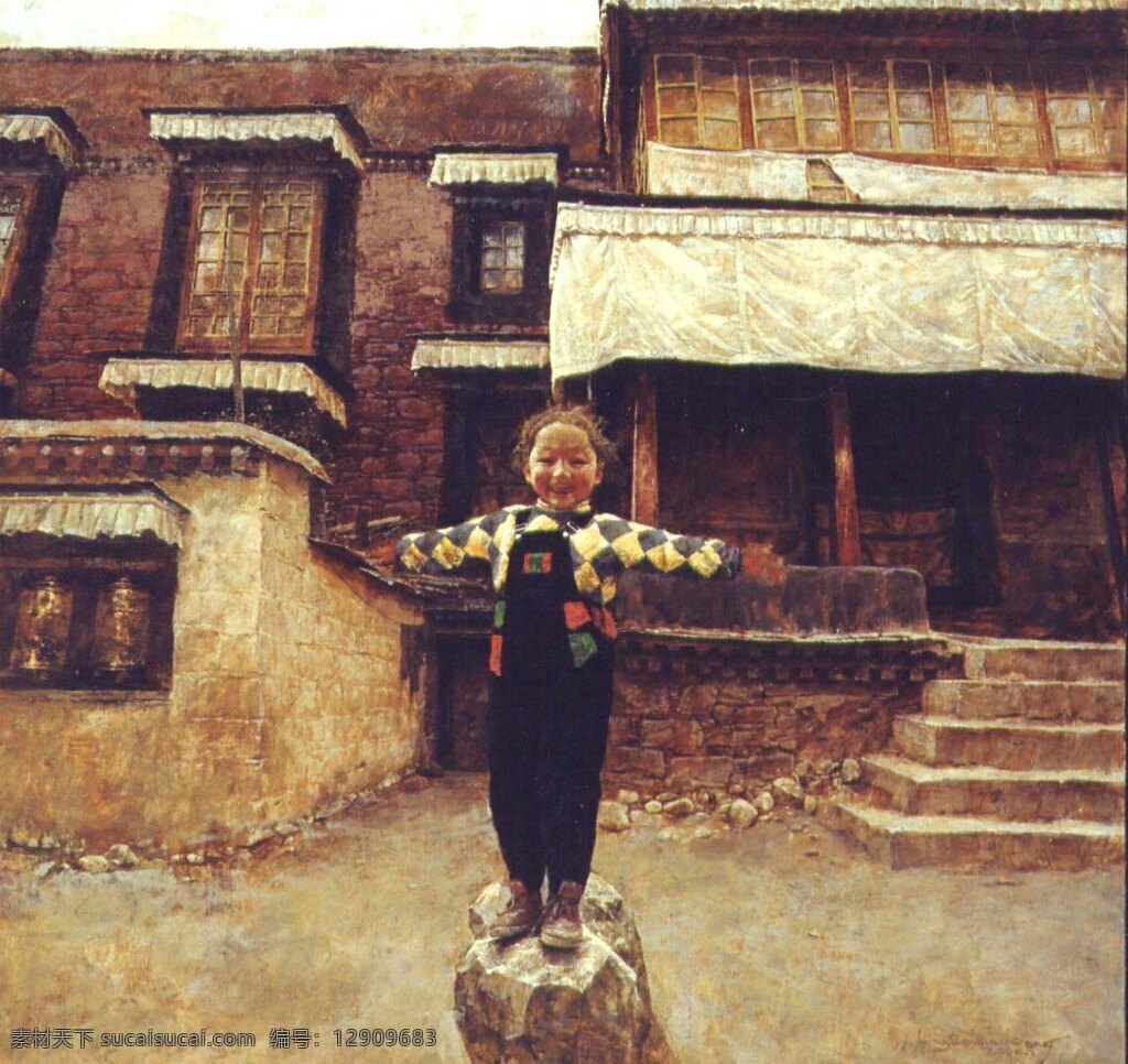 想 飞 孩子 儿童 飞翔 绘画书法 梦想 文化艺术 油画 想飞的孩子 家居装饰素材