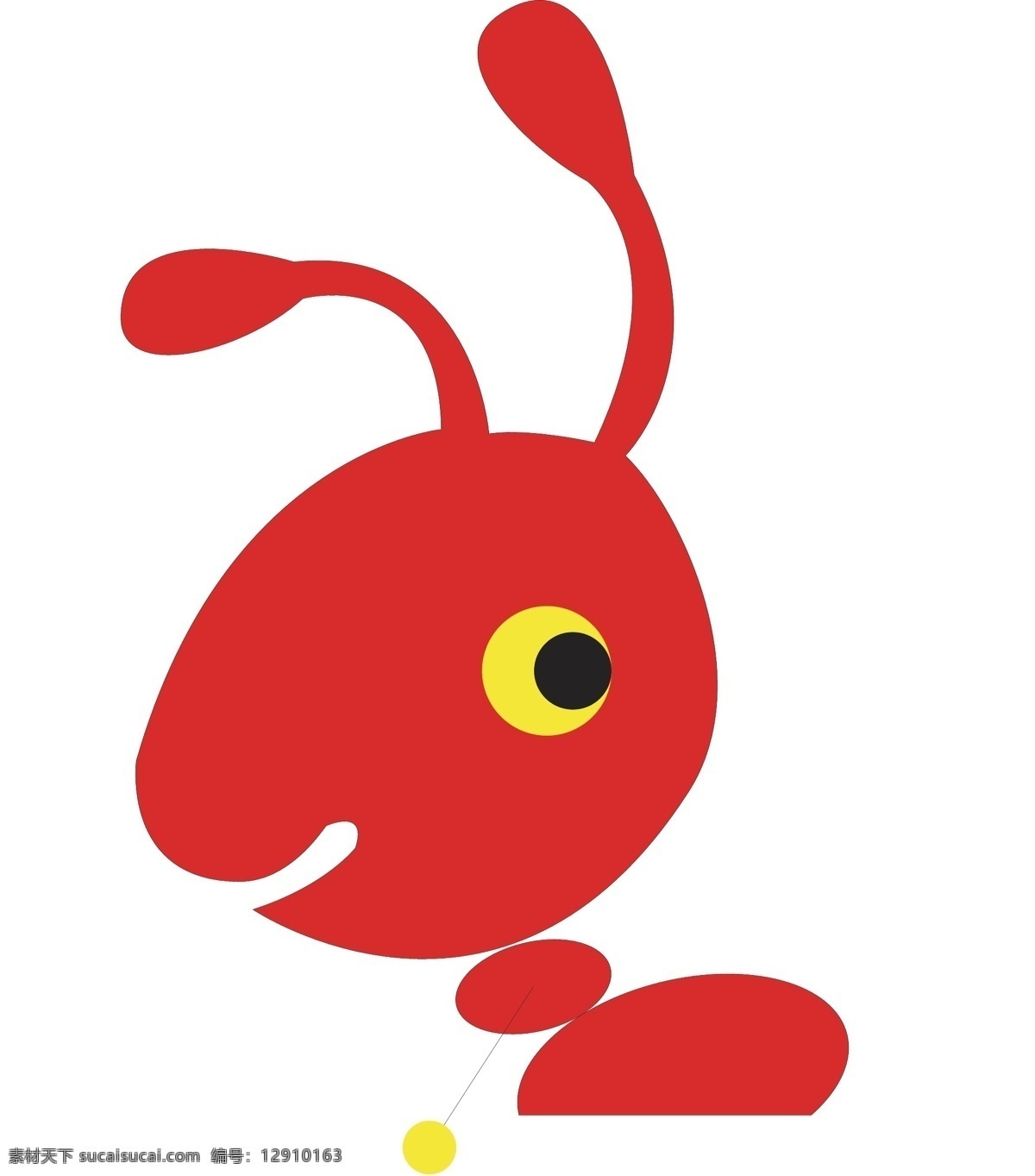 红蚂蚁 蚂蚁 半身蚂蚁 红色蚂蚁 会笑的蚂蚁 源文件 卡通设计