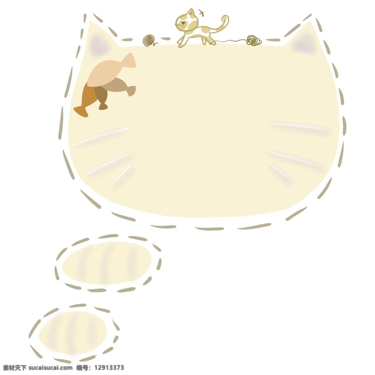 猫咪 边框 装饰 插画 气泡