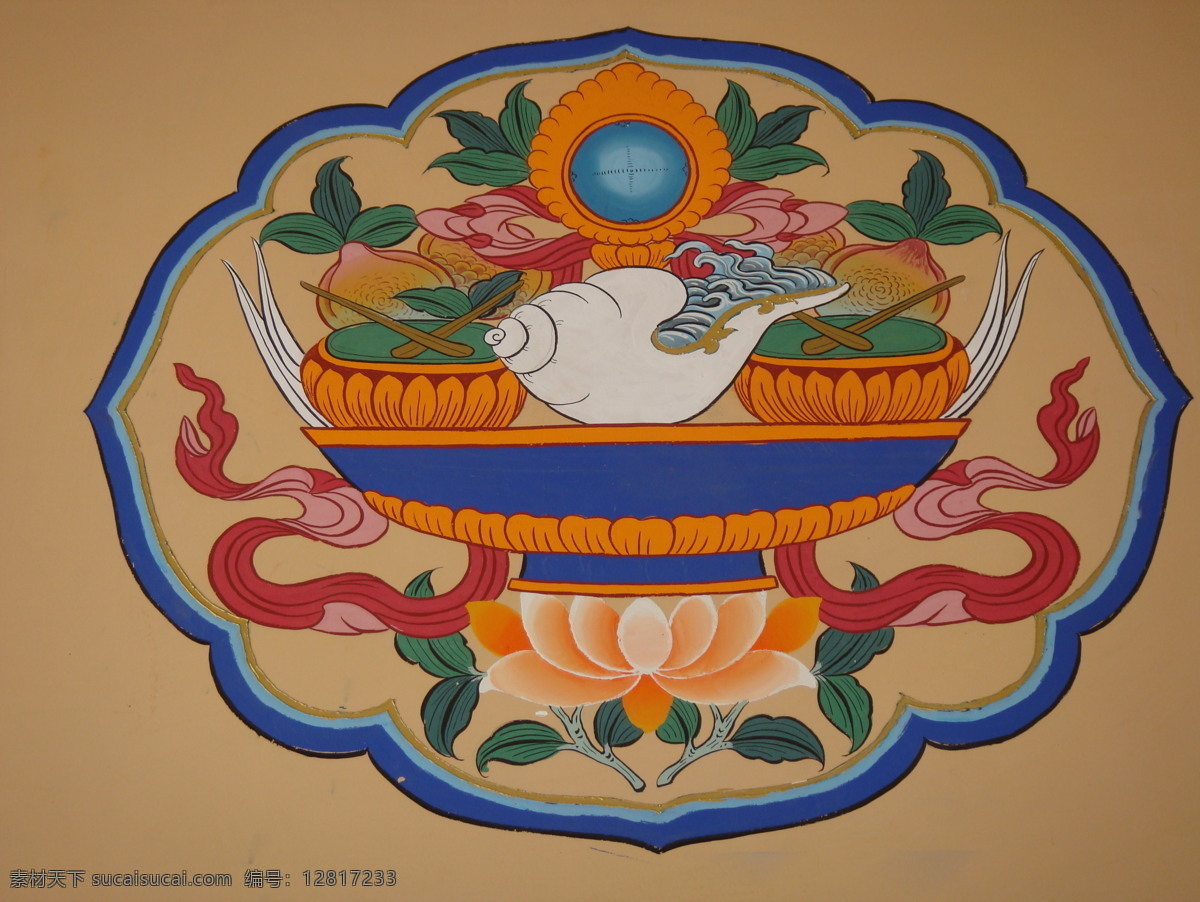 藏饰图案 藏族 藏饰 手绘 文化艺术 绘画书法 设计图库