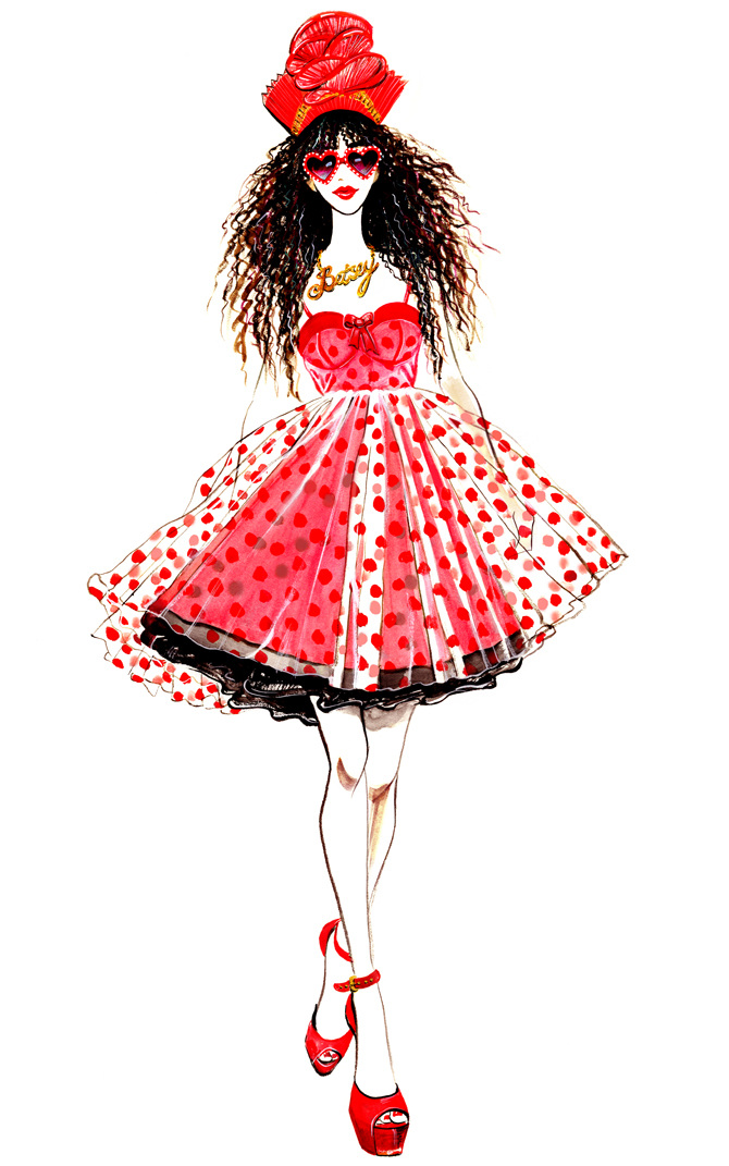 红色 斑点 抹胸 裙 设计图 服装设计 时尚女装 职业女装 职业装 女装设计 效果图 短裙 衬衫 服装 服装效果图 连衣裙 抹胸裙