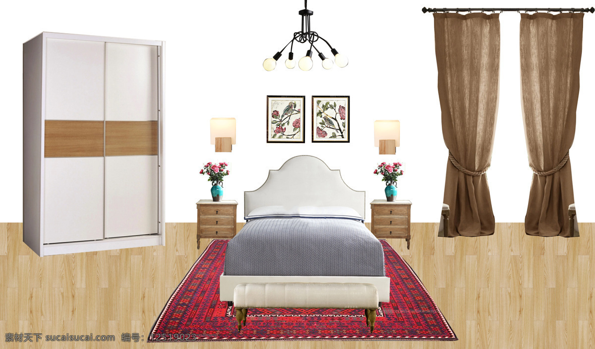 温馨 卧室 软 装 搭配 美式风格 软装搭配 亚麻布料 家居装饰素材 室内设计
