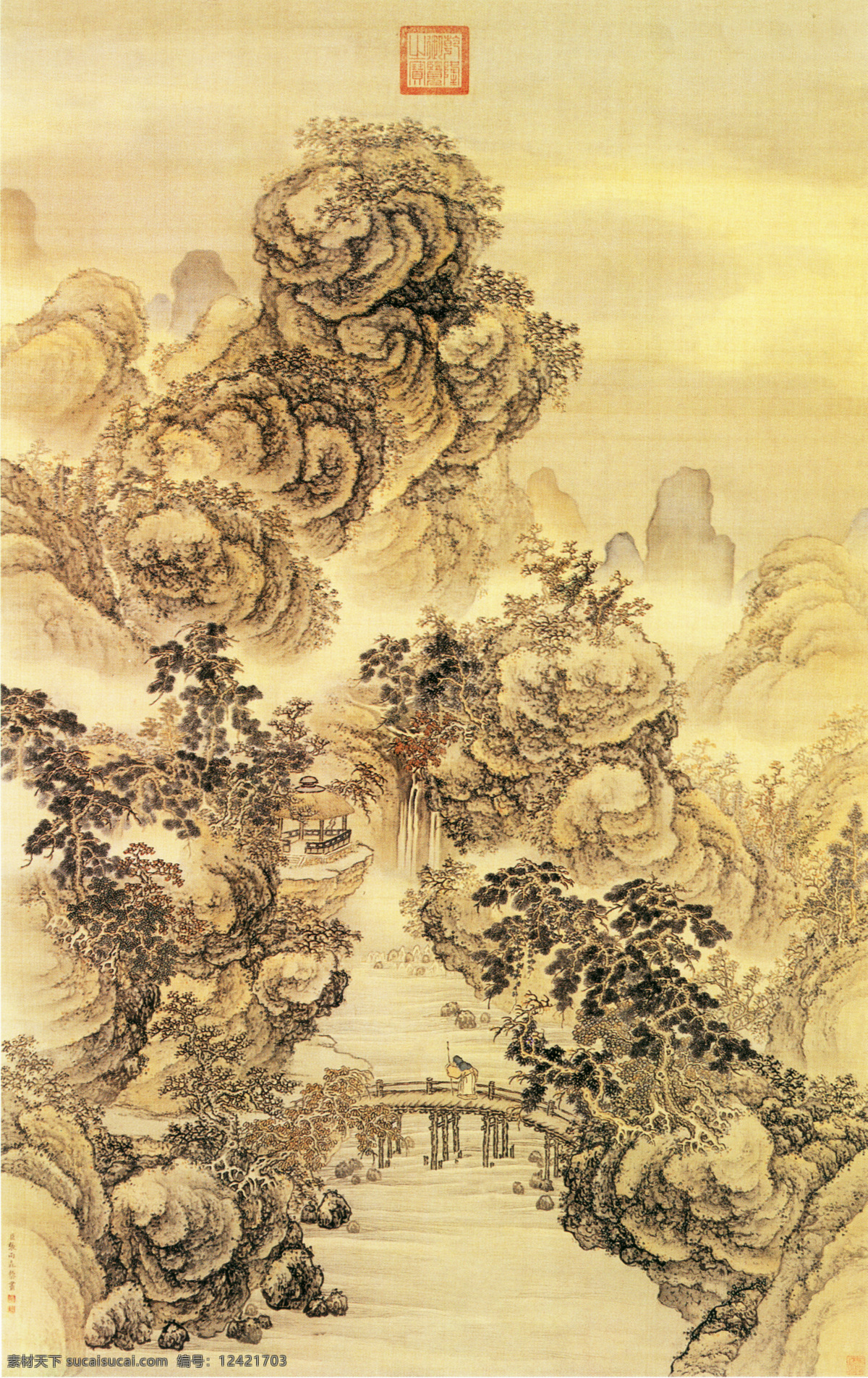 国画 国画艺术 中国风 文化画 中国画 水墨画 山水 人物 桥 水墨 绘画书法 文化艺术