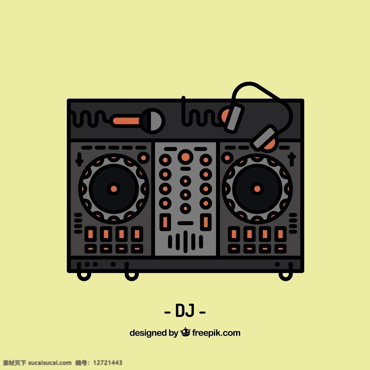 主持人 车间 音乐 技术 dj 色彩 平面 平面设计 电子 专业 设备 搅拌机 盘 工作场所 有色 赛马 黄色