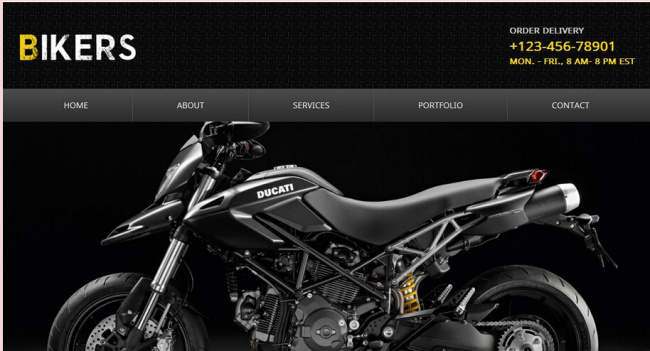 黑色 越野 摩托车 销售 网页模板 销售网页模板 网页素材