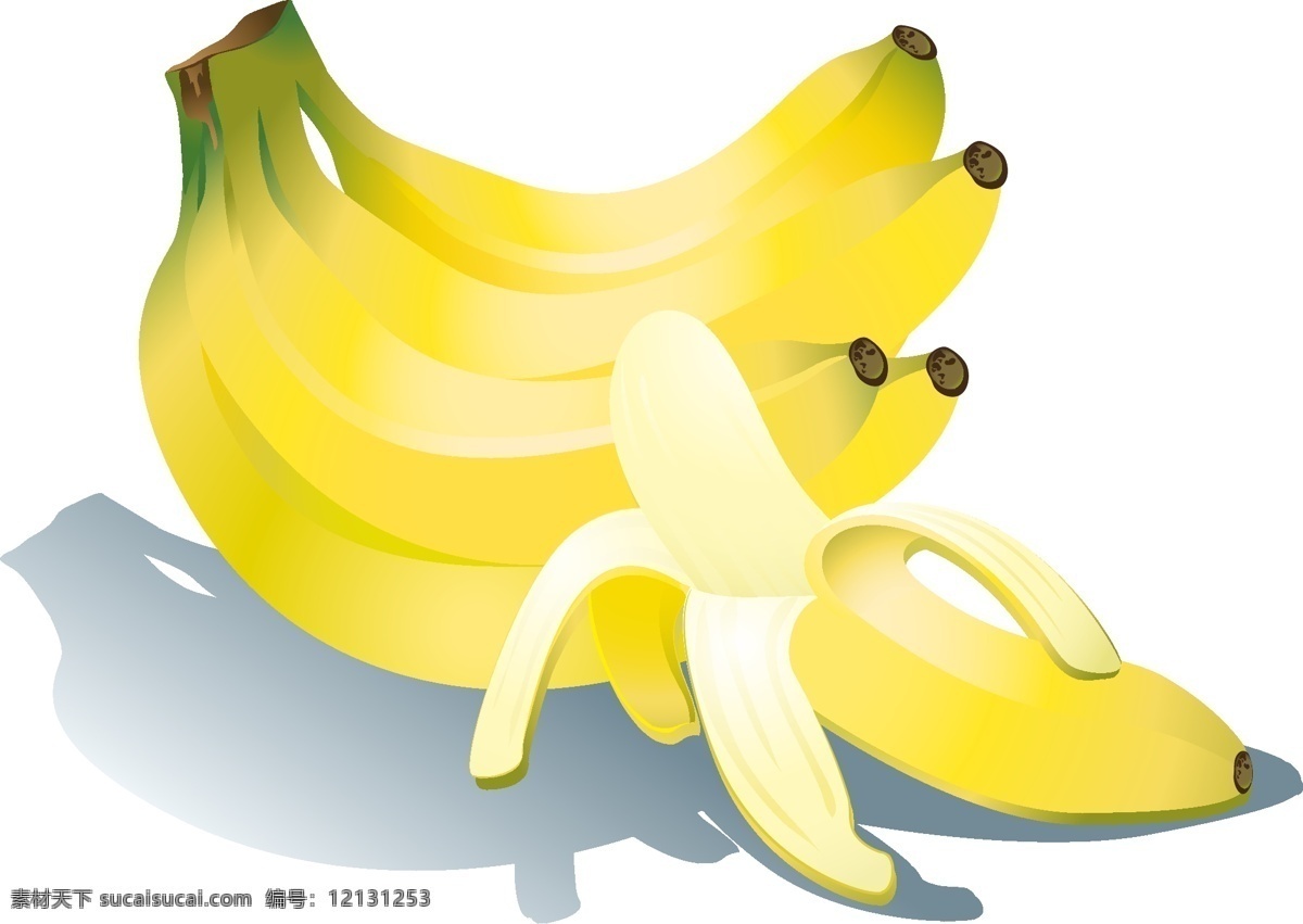 矢量 黄色 香蕉 元素 水果 ai元素 免扣元素