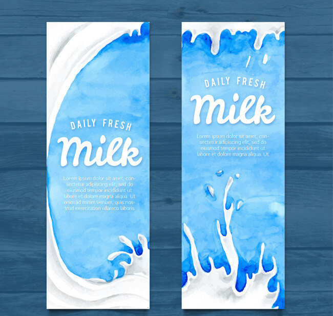 水彩画 牛奶 元素 横幅 水彩画横幅 牛奶元素 牛奶横幅 矢量横幅 卡通牛奶元素