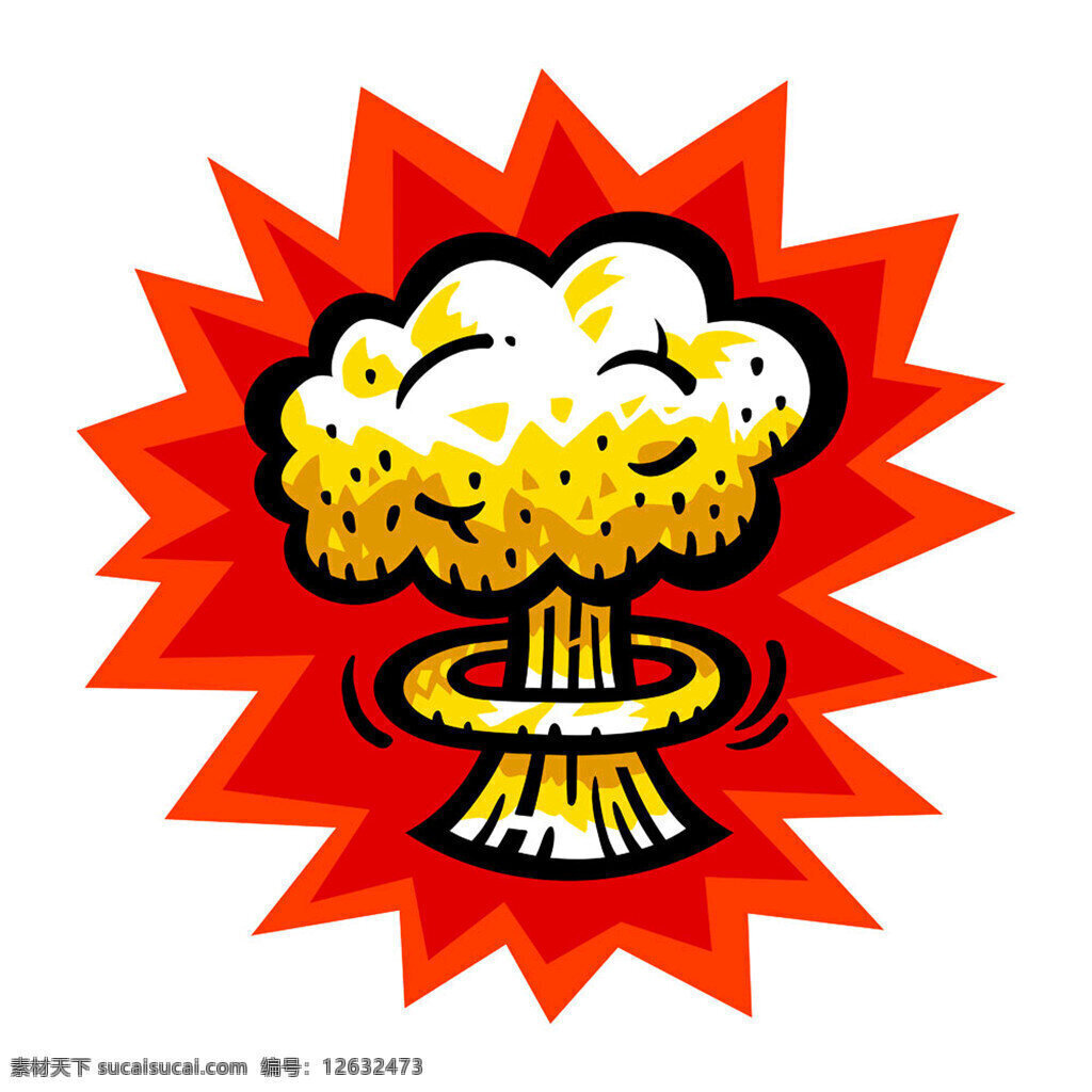 卡通 爆炸 图标 核爆炸 蘑菇云 原子弹爆炸 核武器 爆炸漫画 底纹背景 底纹边框 矢量素材