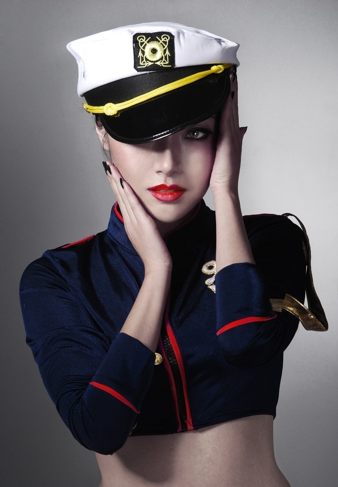 美女 海军制服 写真 女性女人 人物图库