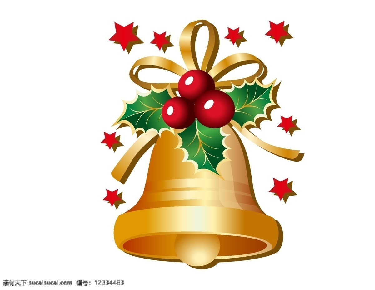 矢量 金色 铃铛 圣诞节 元素 圣诞装饰 ai元素 免扣元素