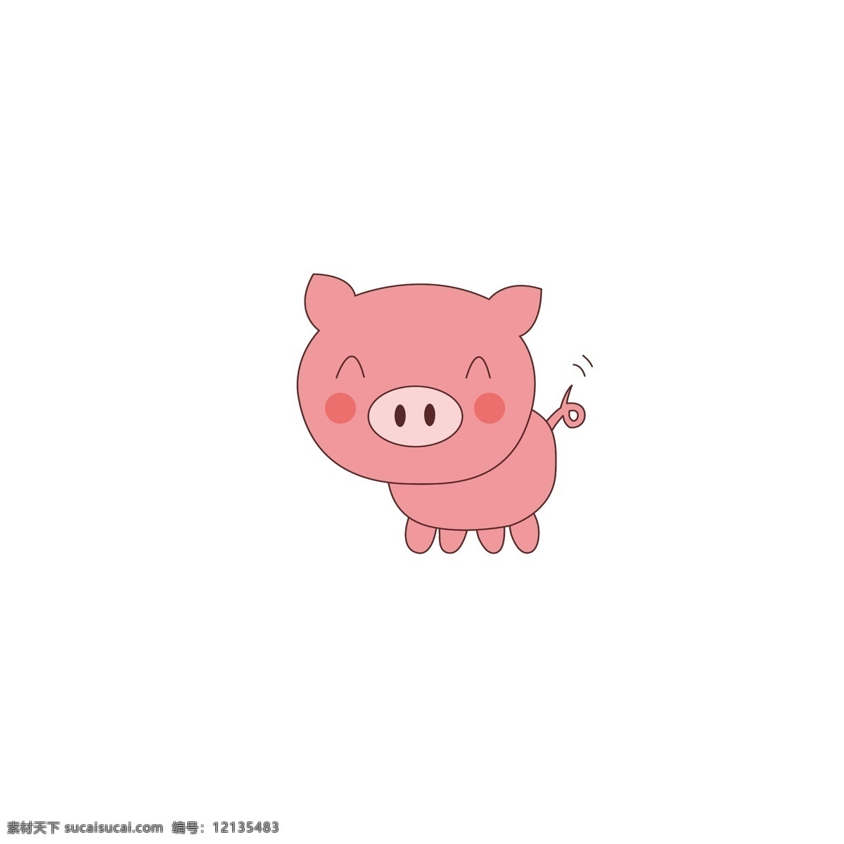 原创 卡通 手绘 矢量 小 猪 小猪 卡通猪 动物