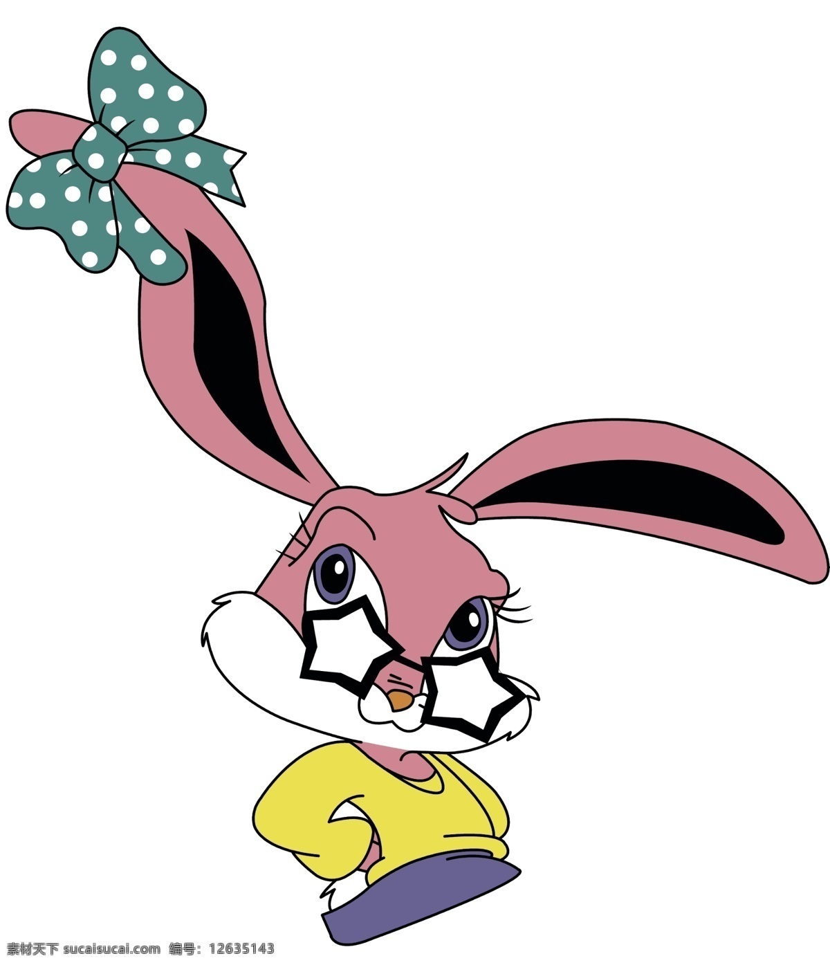 卡通兔子元素 卡通兔子 兔子 卡通人物 戴眼镜的兔子